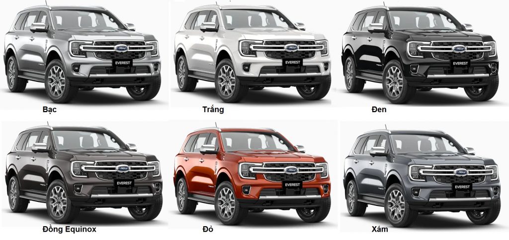 Màu xe ford everest